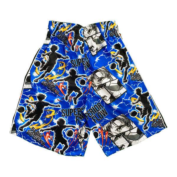 Flow Society Mens Anime Superior Soccer Short Blue