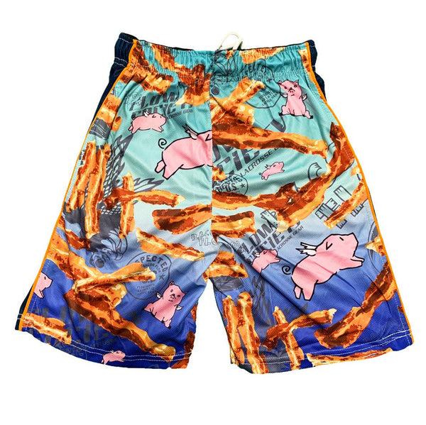 Flow Society Mens Bacon Attack Shorts Blue