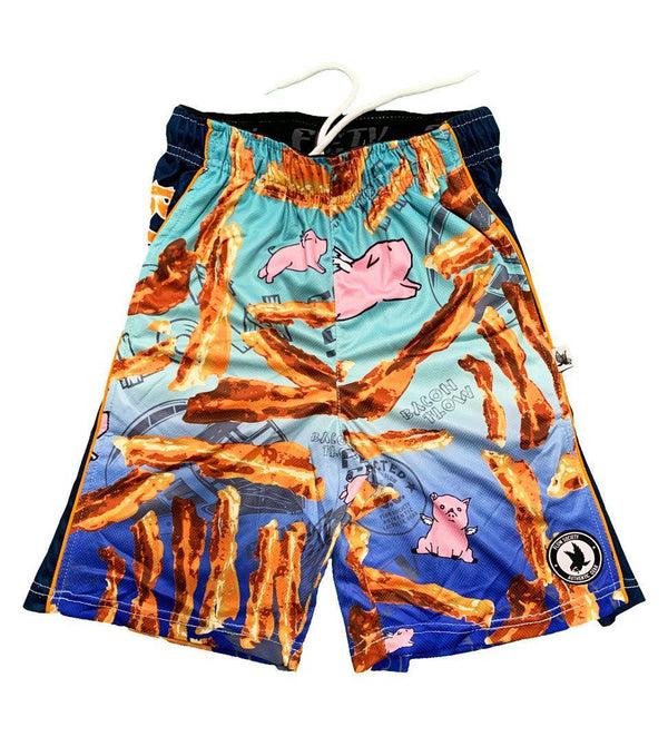 Flow Society Mens Bacon Attack Shorts Blue