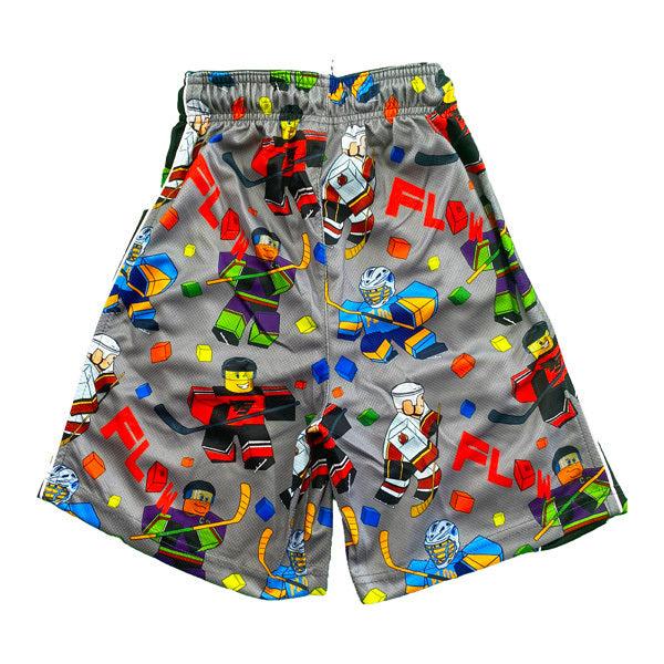Flow Society Mens Block Hockey Short Grey