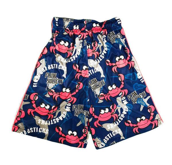 Flow Society Mens Crabstick Attack Shorts Blue