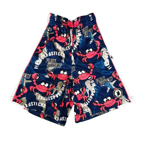Flow Society Mens Crabstick Attack Shorts Blue