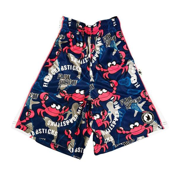flow society Mens Crabstick Attack Shorts Blue