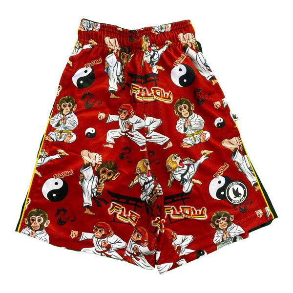 Flow Society Mens Dojo Karate Monkey Short Red