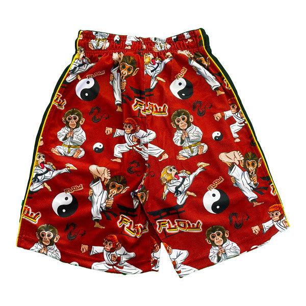 Flow Society Mens Dojo Karate Monkey Short Red