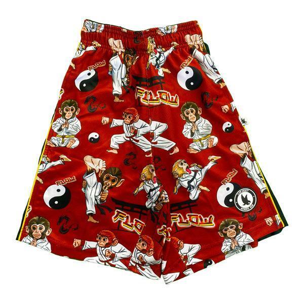 flow society Mens Dojo Karate Monkey Short Red