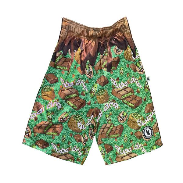 flow society Mens Dubai Drip Chocolate Short Green