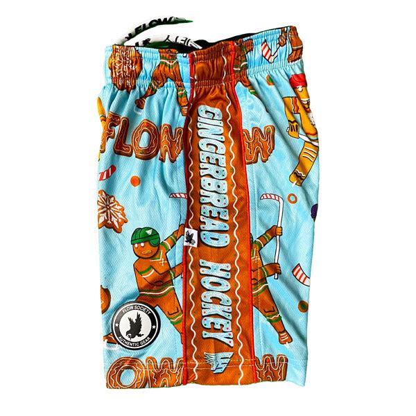 Flow Society Mens Gingerbread Hockey Shorts Aqua