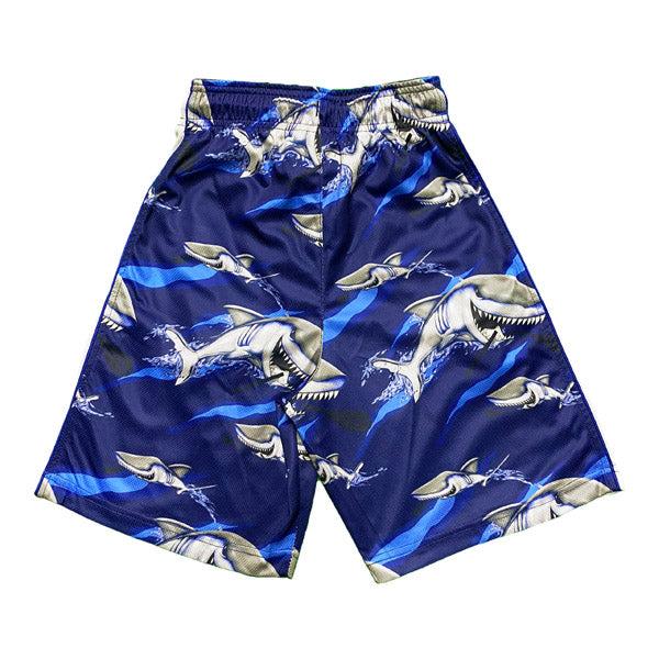 Flow Society Mens Great White Attack Shorts Blue