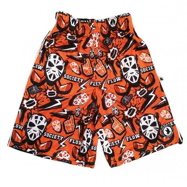 flow society Mens Hat Trick Attack Short Orange