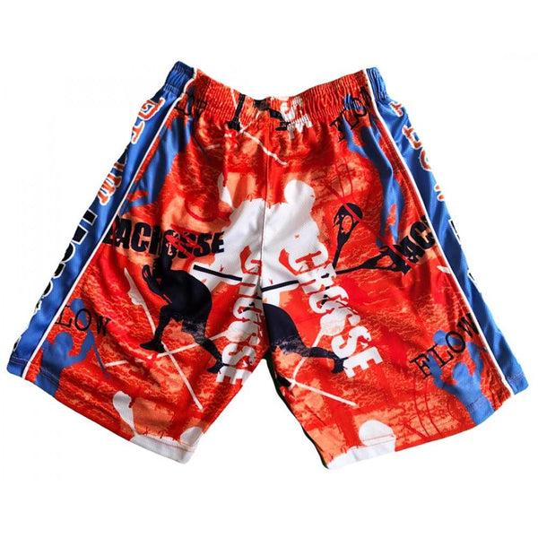 Flow Society Mens Lacrosse Attack Short Orange