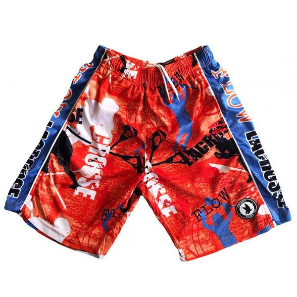 Flow Society Mens Lacrosse Attack Short Orange