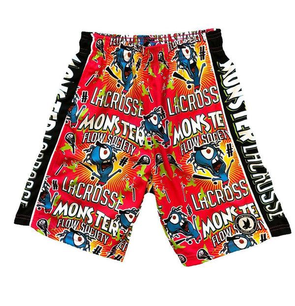 Flow Society Mens Lax Monster Attack Short Red