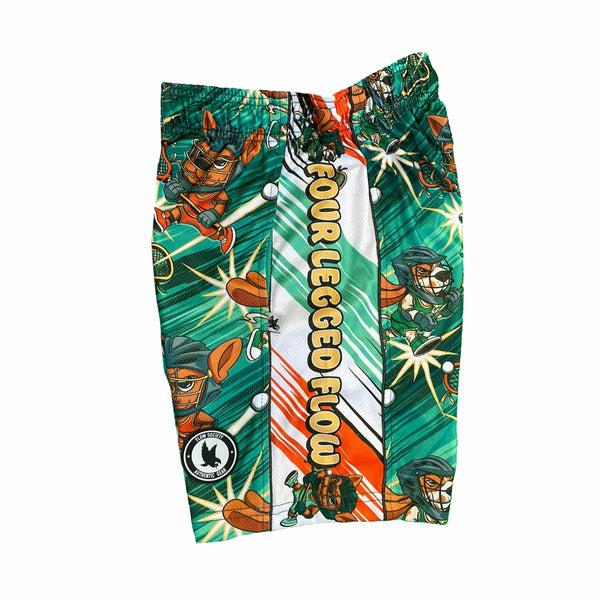 Flow Society Mens Laxing Pups Short Green