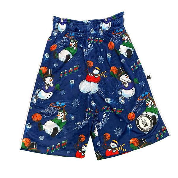 Flow Society Mens Snowman Frosty Bball Short Blue