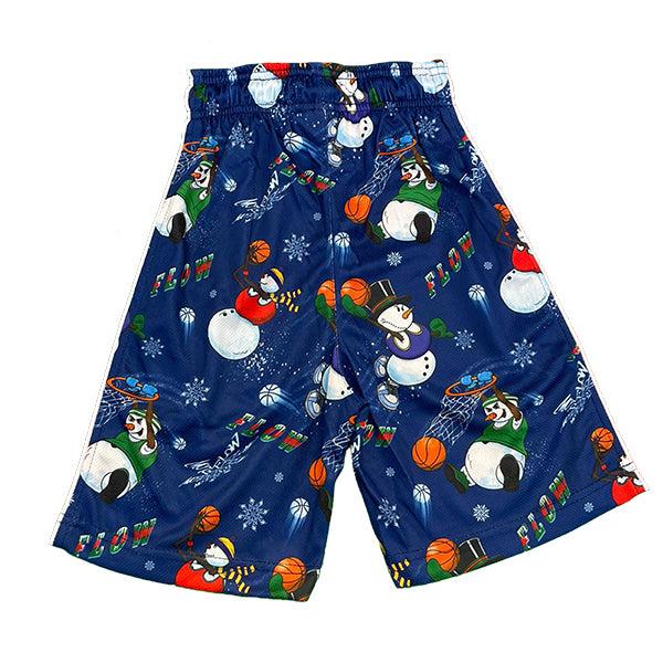 Flow Society Mens Snowman Frosty Bball Short Blue