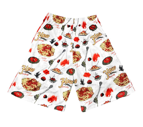 Flow Society Mens Spaghetti & Meat Shorts White