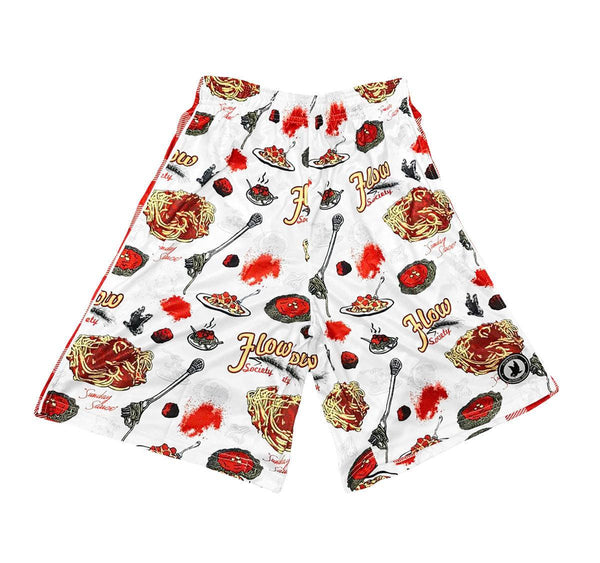 Flow Society Mens Spaghetti & Meat Shorts White