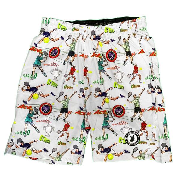 flow society Mens Tennis Flow 9" Short White White