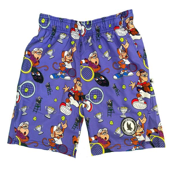 flow society Mens Tennis Monkey 7" Short Purple