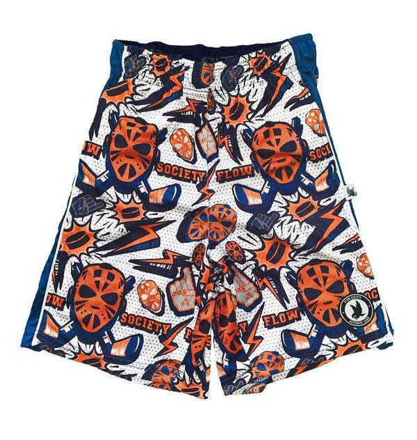 flow society Mens White Hat Trick Flow Short White