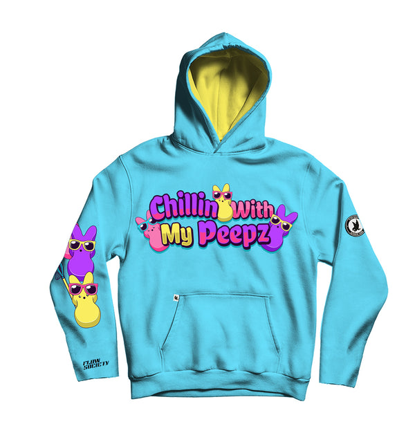 flow society Youth & Adult Bunny Peepz Hoodie Aqua