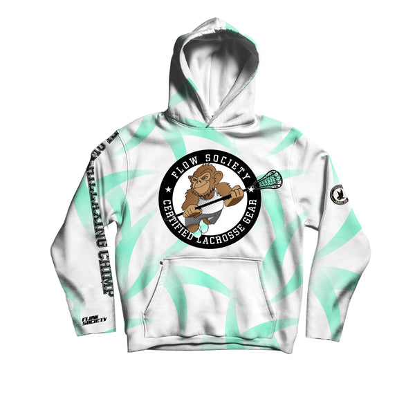 flow society Youth & Adult Laxing Chimp Hoodie White