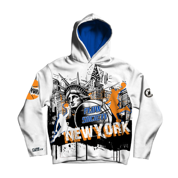 flow society Youth & Adult NY Hoops Hoodie White