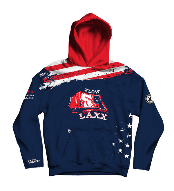 flow society Youth & Adult USA Flow Laxx Hoodie Blue