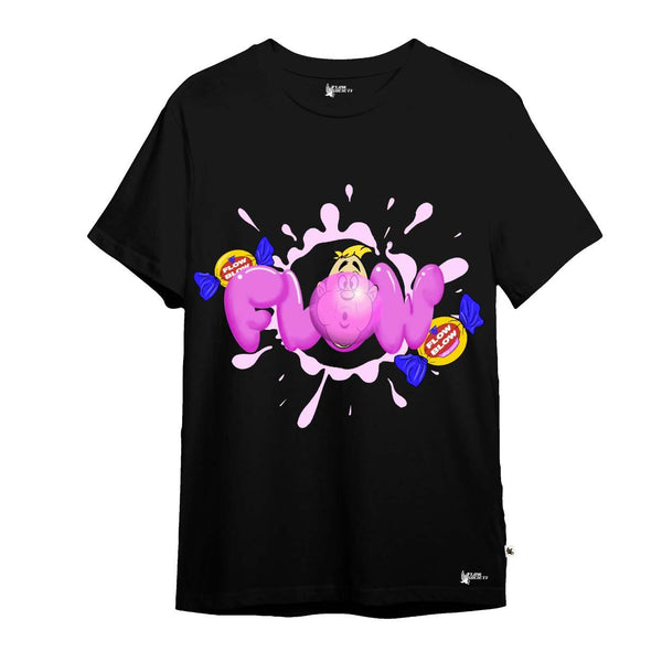 flow society Youth Bubble Gum Tee Shirt Black