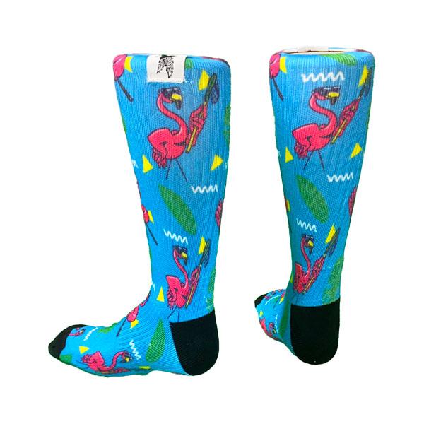 Flow Society Youth Flamingo Flow Crew Socks Blue