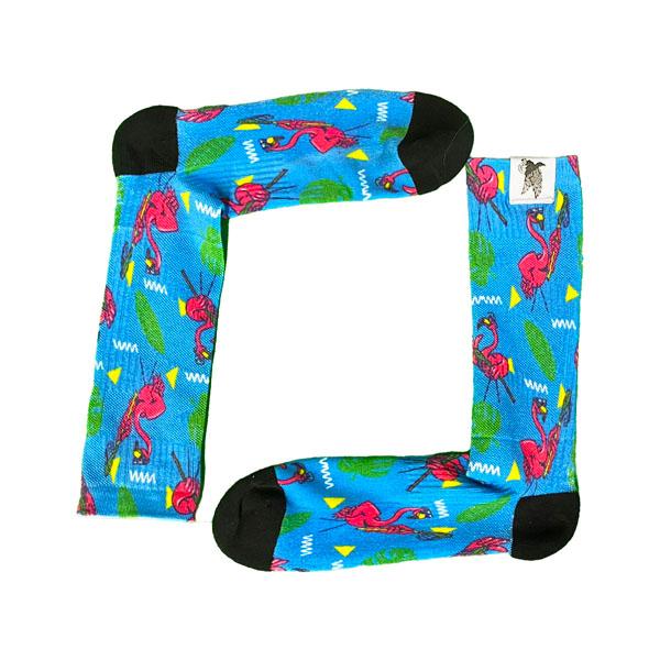 flow society Youth Flamingo Flow Crew Socks Blue