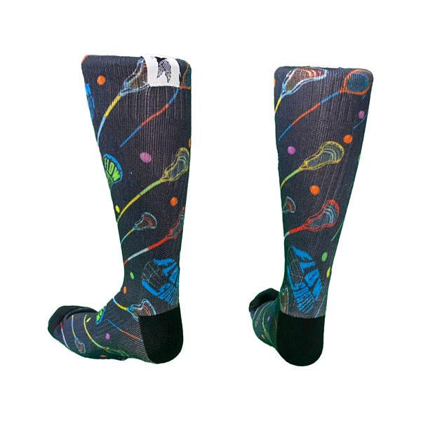 Flow Society Youth Lax Stix Crew Socks Black