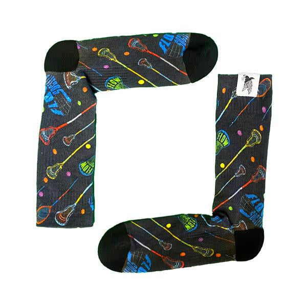 flow society Youth Lax Stix Crew Socks Black