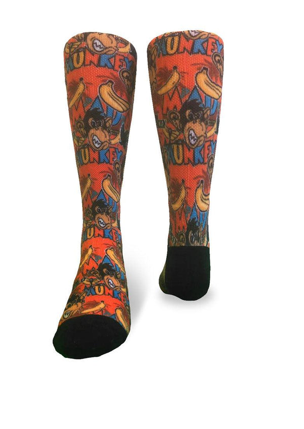 Flow Society Youth Mad Monkey Crew Socks Orange