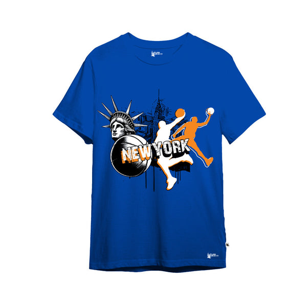flow society Youth NY Hoops Tee Shirt Royal