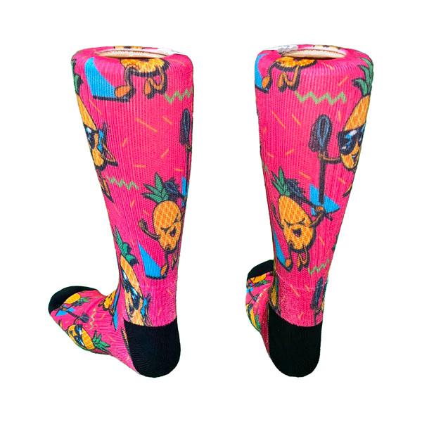 Flow Society Youth Pineapple Lax Crew Socks Pink