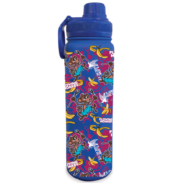 flow society Flowing Monkey 24oz Stainless Steel Water Bottle Blue