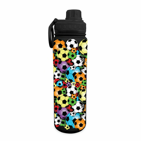flow society Flowsport Soccer 24oz Stainless Steel Water Bottle Black