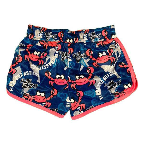 Flow Society Girls & Womens Crabstick Attack Shorts Blue