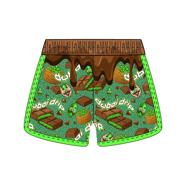 Flow Society Girls & Womens Dubai Drip Chocolate Short Green