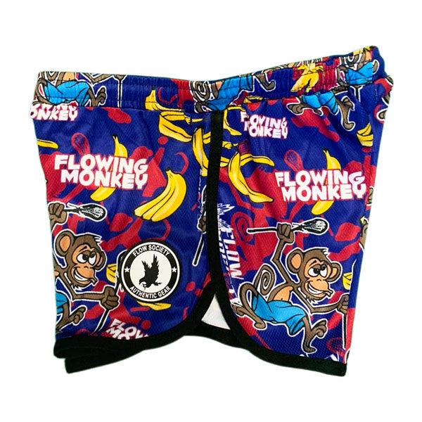 Flow Society Girls & Womens Flowing Monkey Attack Shorts Blue