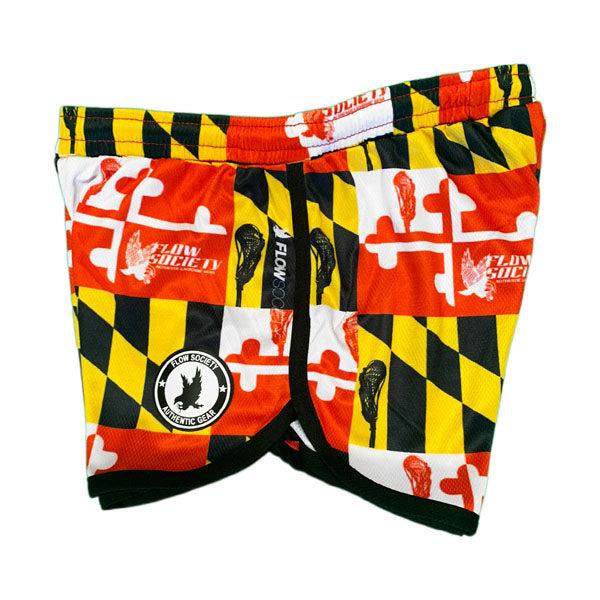 Flow Society Girls & Womens Maryland Flag Attack Short Multi