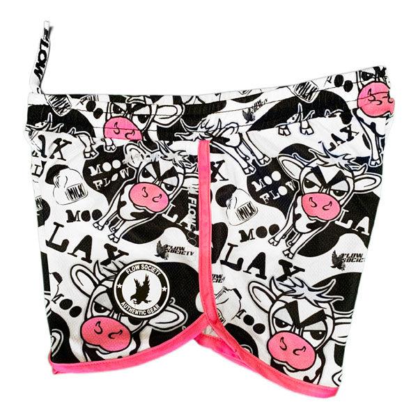 Flow Society Girls & Womens Moo Lax Short Black White & Pink