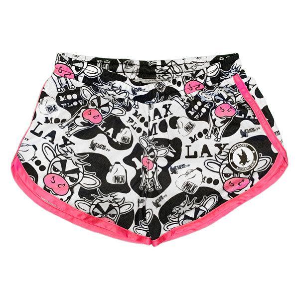 Flow Society Girls & Womens Moo Lax Short Black White & Pink