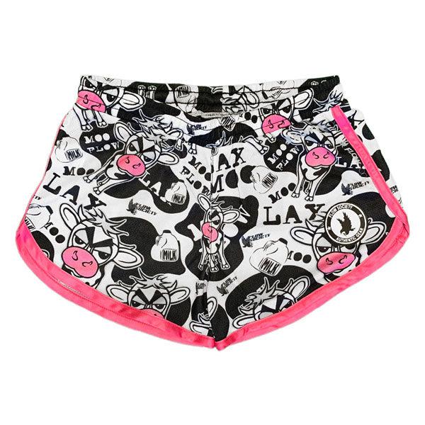 flow society Girls & Womens Moo Lax Short Black White & Pink