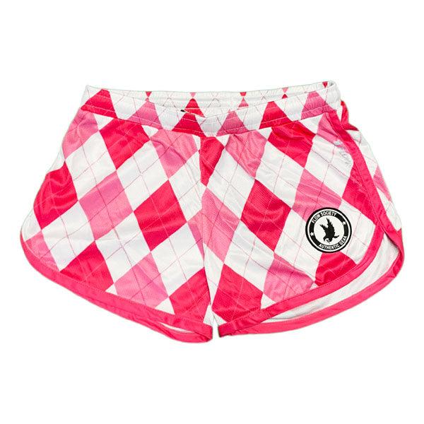 flow society Girls & Womens New Argyle Pink Attack Short Pink & White