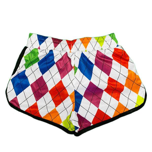 Flow Society Girls & Womens New Neon Argyle Short Neon Multi