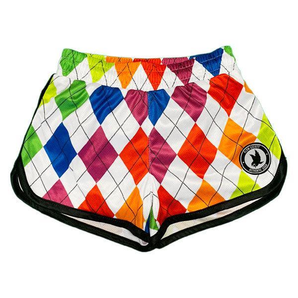 Flow Society Girls & Womens New Neon Argyle Short Neon Multi
