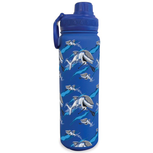 flow society Great White 24oz Stainless Steel Water Bottle Copy Blue